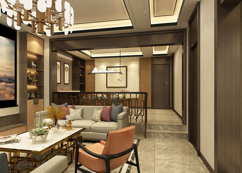 别墅中式风格室内装修设计案例效果图2-19