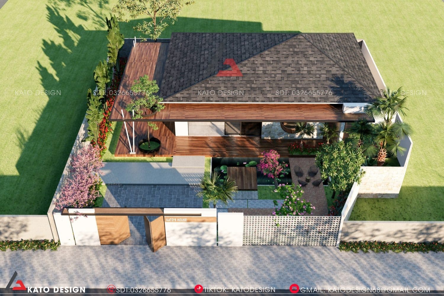 Mẫu Nhà Cấp 4 Có 2 Phòng Ngủ đẹp Cho Gia đình ở Nông Thôn-2