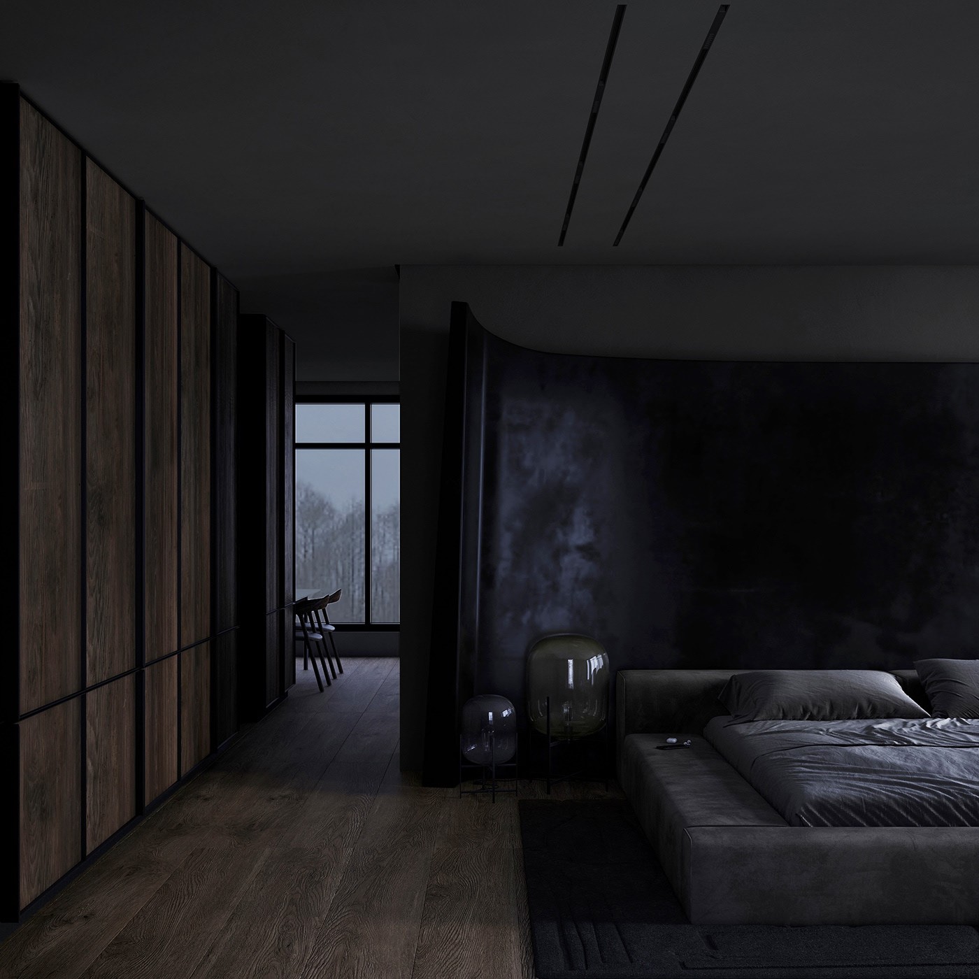 黑灰高级质感空间 神秘又高冷-12