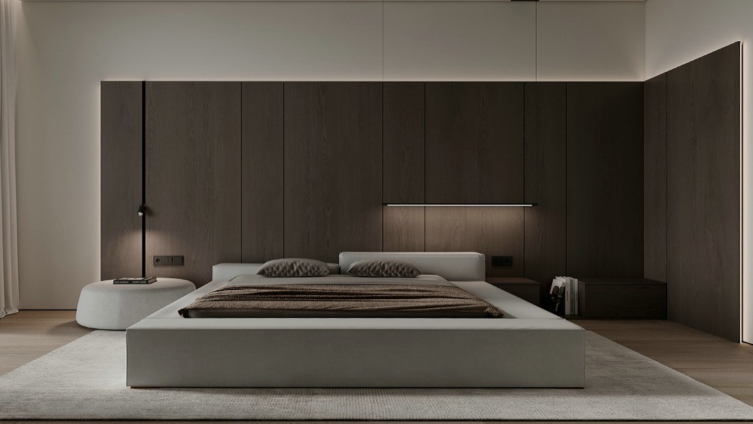 高级灰+胡桃木居住空间设计-4