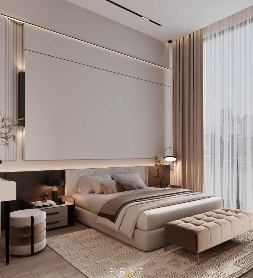 阿尔萨尼亚塔主卧室丨沙特阿拉伯利雅得丨PYRAVIZ-4