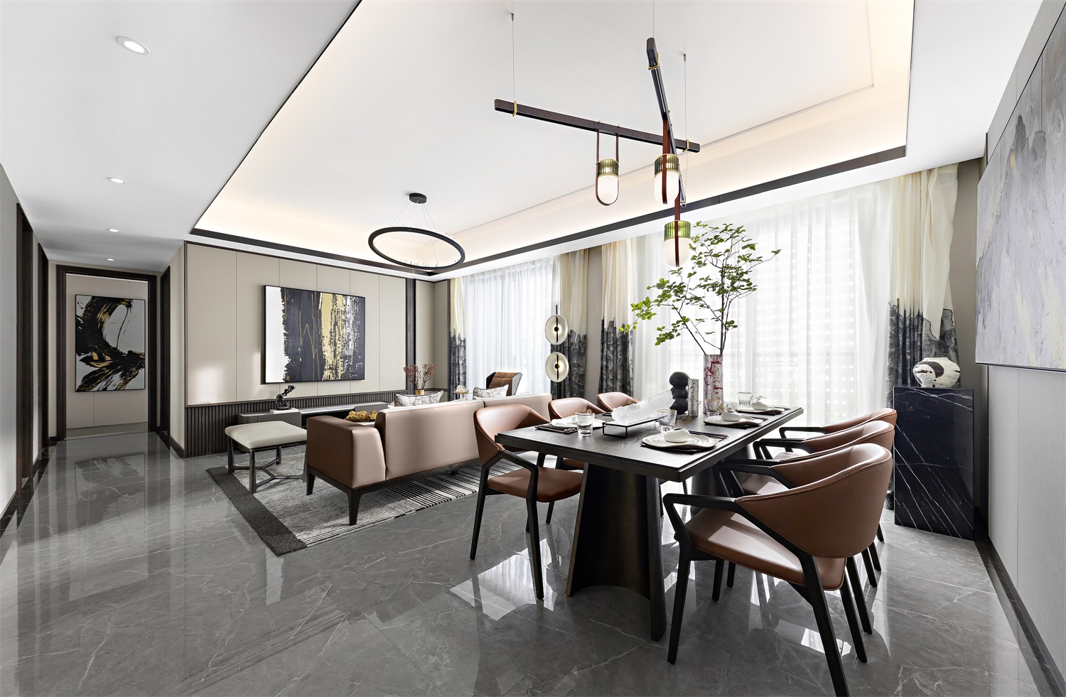 INNEST意巢设计：阳光城·檀境，典雅高贵的现代新中式-3