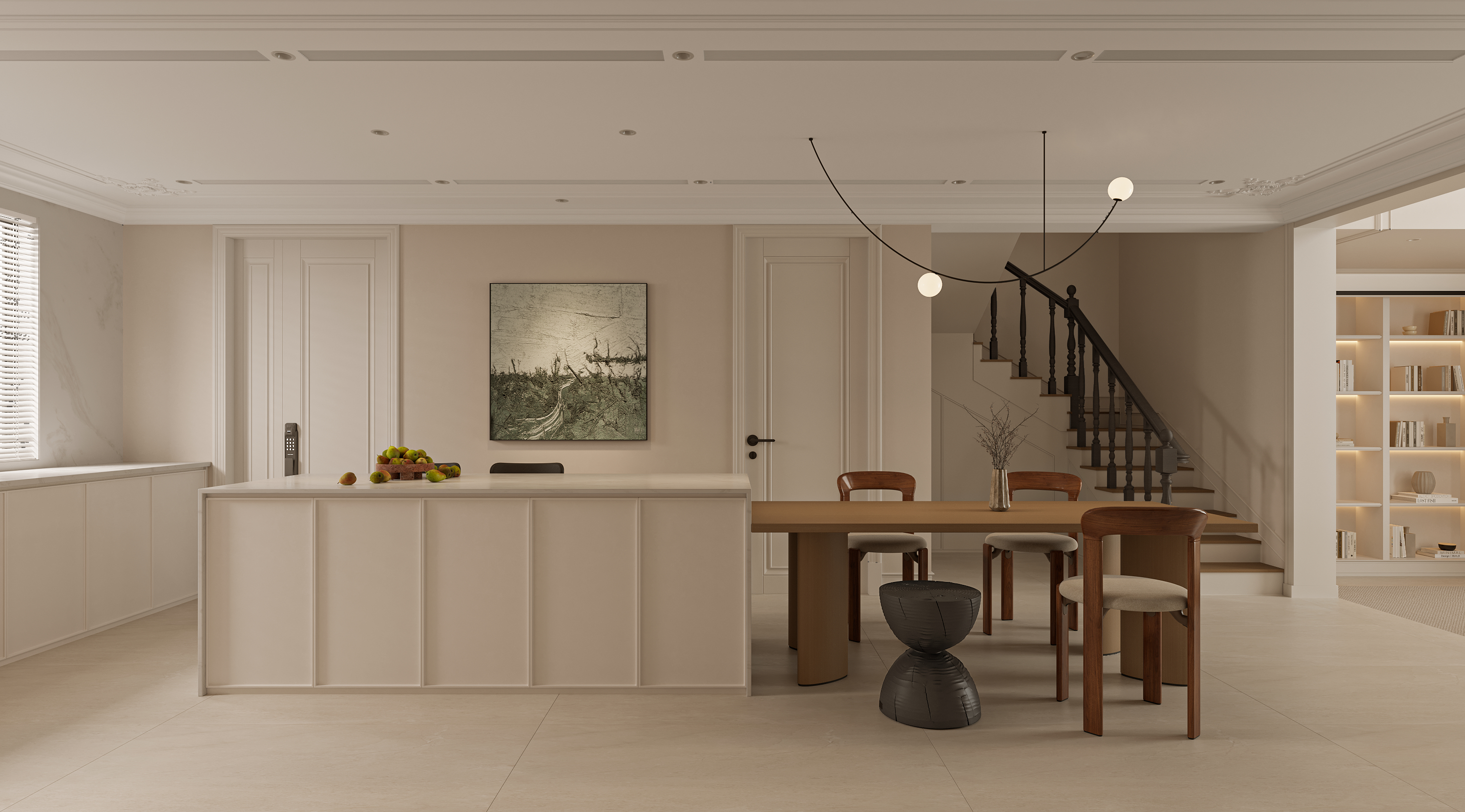 别墅轻法奶油风丨中国洛阳丨井外空间-6