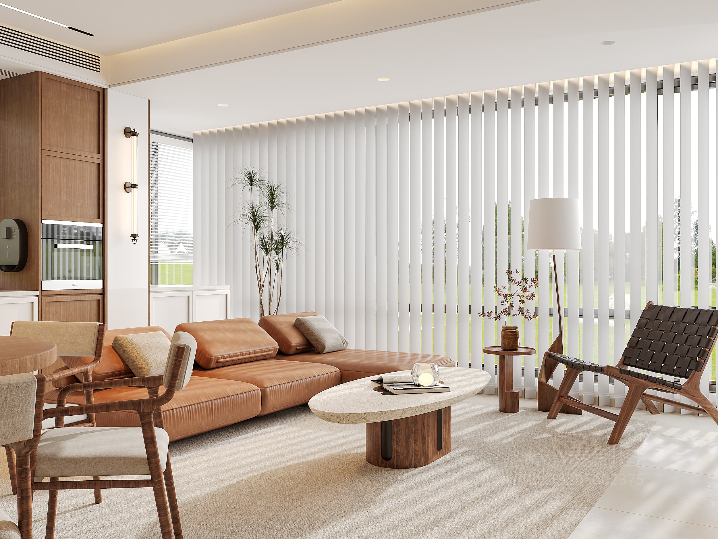 现代+原木风高档别墅效果案例-2