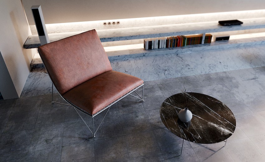 摩尔多瓦 175㎡灰黑石纹风 LOFT 公寓设计-4