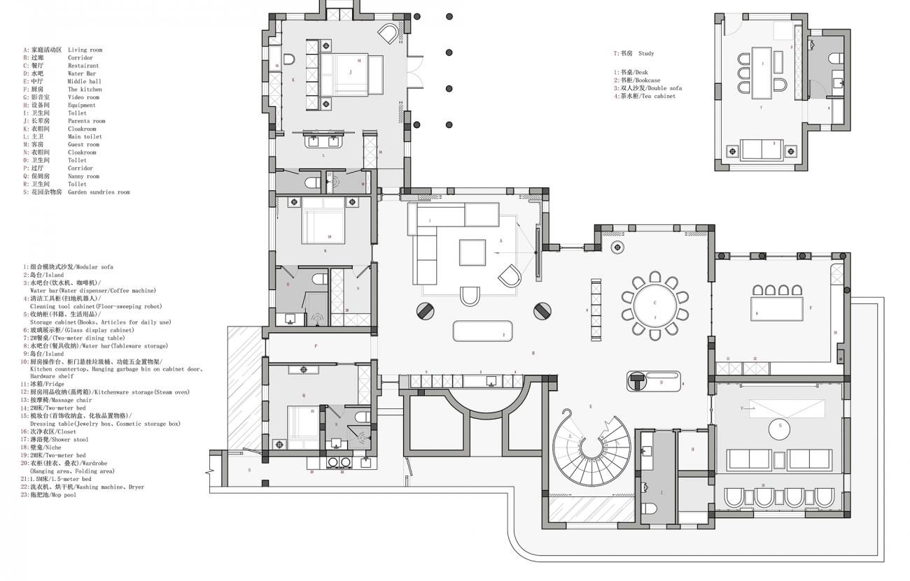 长沙绿城青竹园1200㎡别墅丨中国长沙丨山乙建设-76