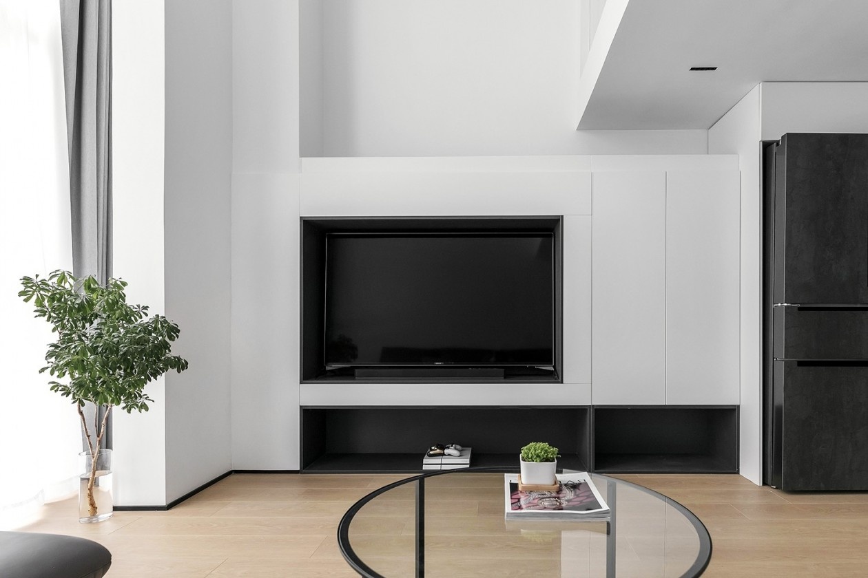 极致黑白灰 loft公寓设计丨中国上海丨上海鸿鹄设计-19