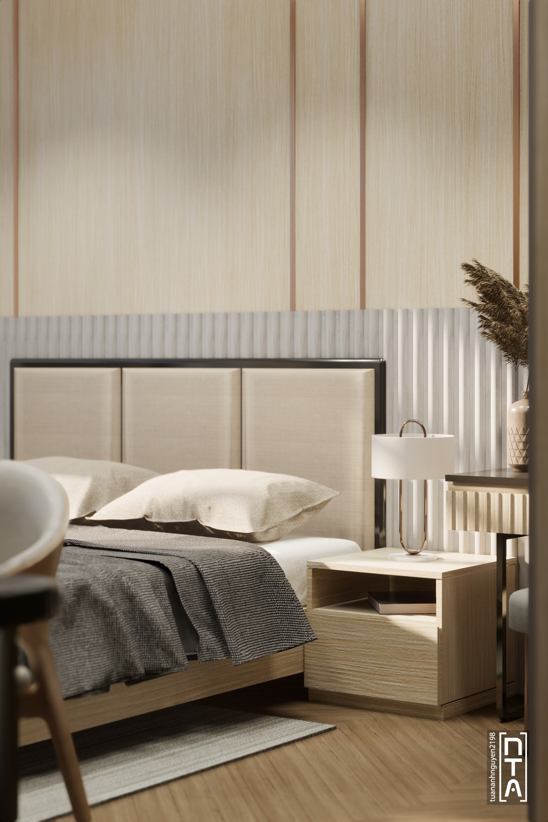 联排别墅卧室内部丨越南胡志明市丨Tuan Anh（Saigon Design）-7