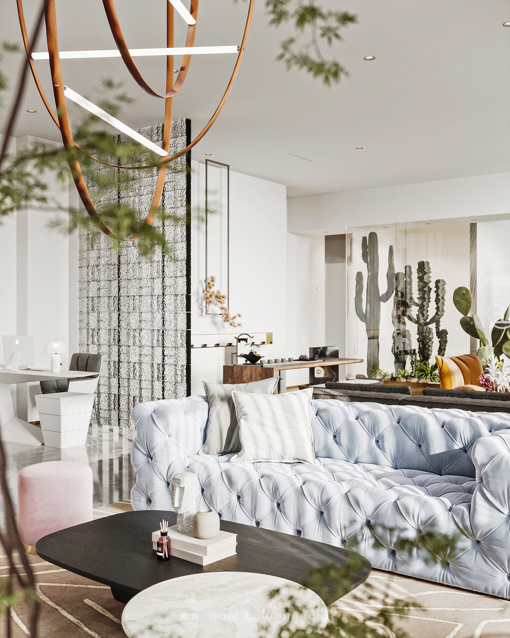 办公室项目丨而川空间可视化工作室-4