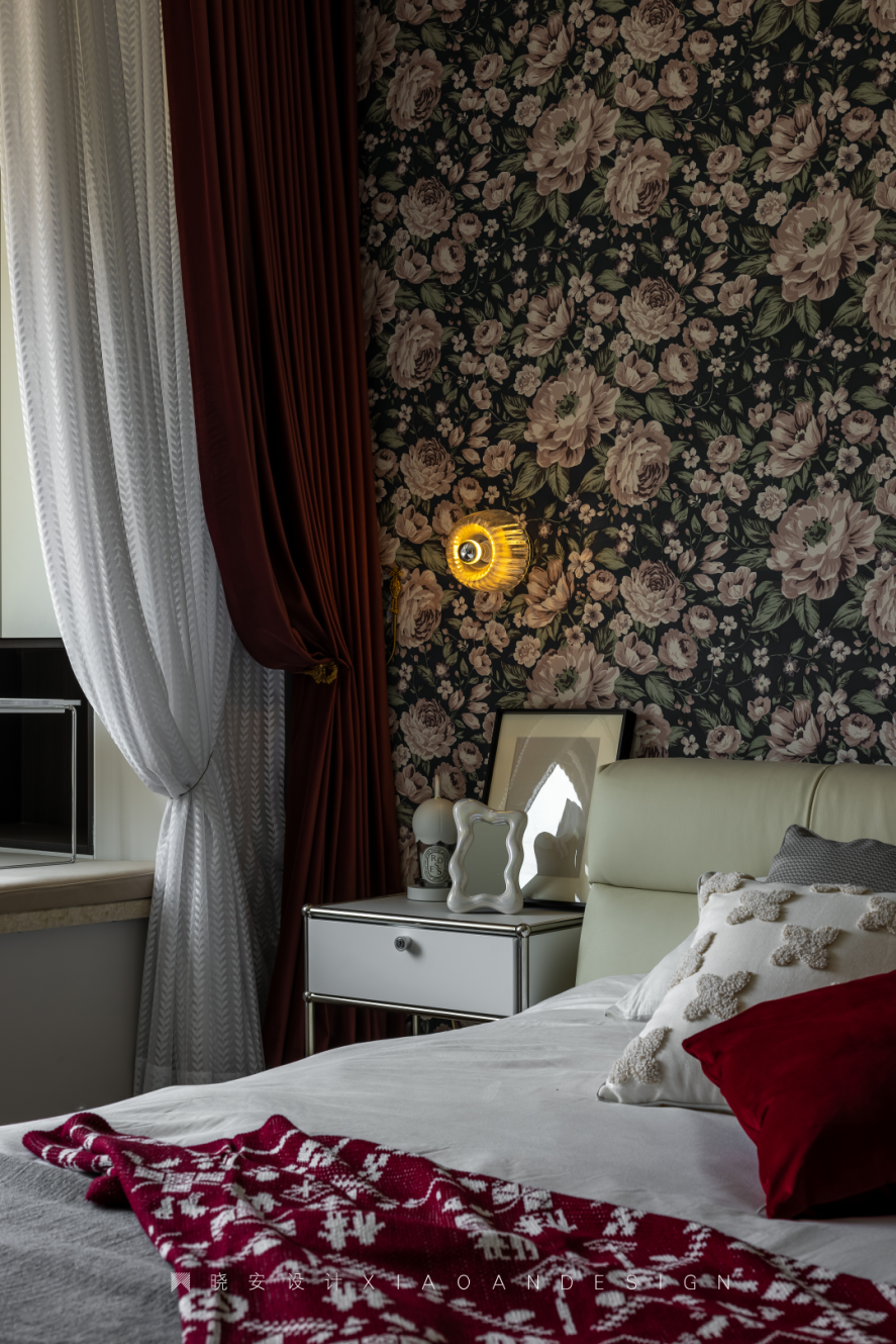 复古蓝红拼接法式美居丨晓安设计-63