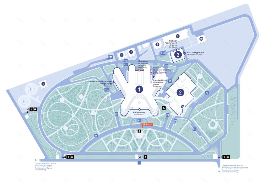 High-Tech Clinic Beloostrov Wayfinding System-2