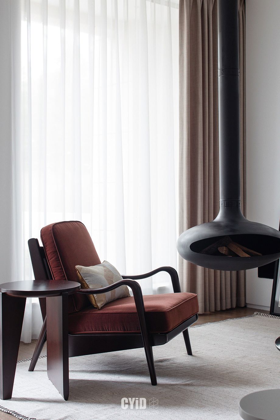 旋转艺术楼梯 x Mid-Century 家居风，打造治愈系生活空间-18