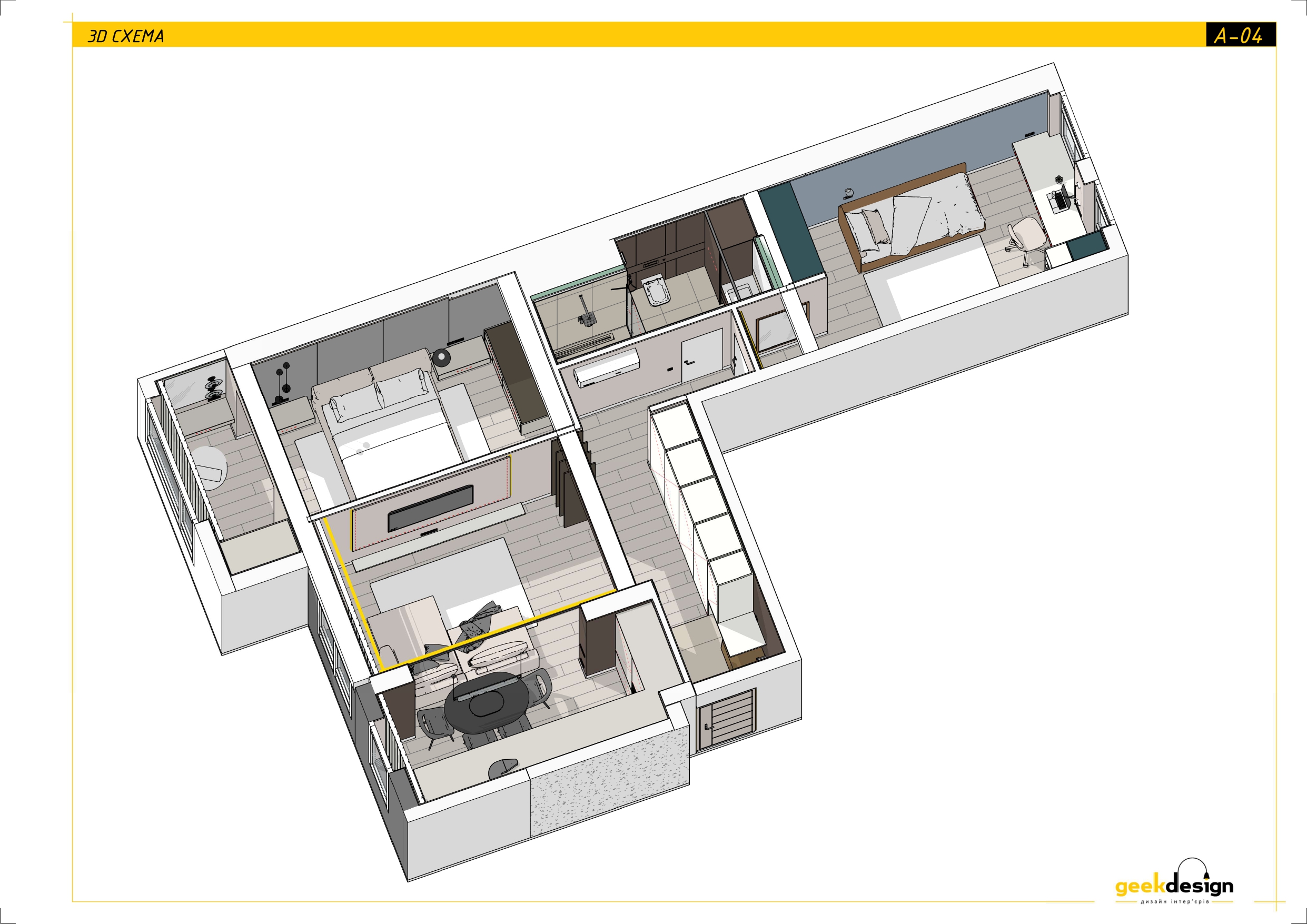 2x room apartment. Technical drawing-4