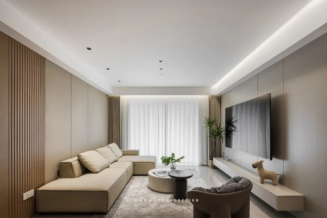 PUZHU朴筑设计|温馨奶咖色，现代奶油风-37