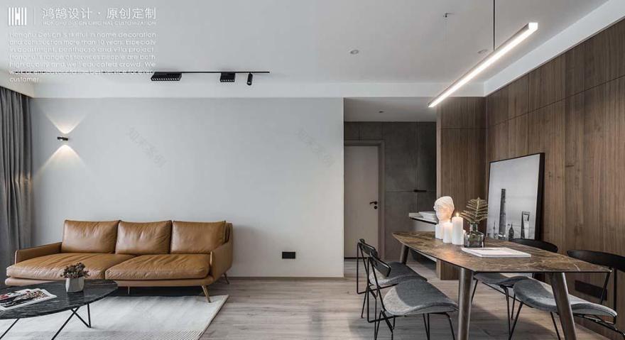 鸿鹄设计上海 100㎡现代轻工业风,温馨明亮空间解读-11