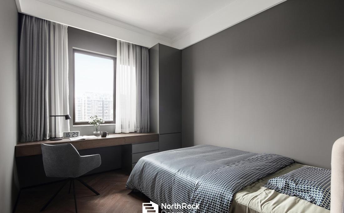 北岩设计 | 平层住宅精装修,深色系展现生活新貌-14