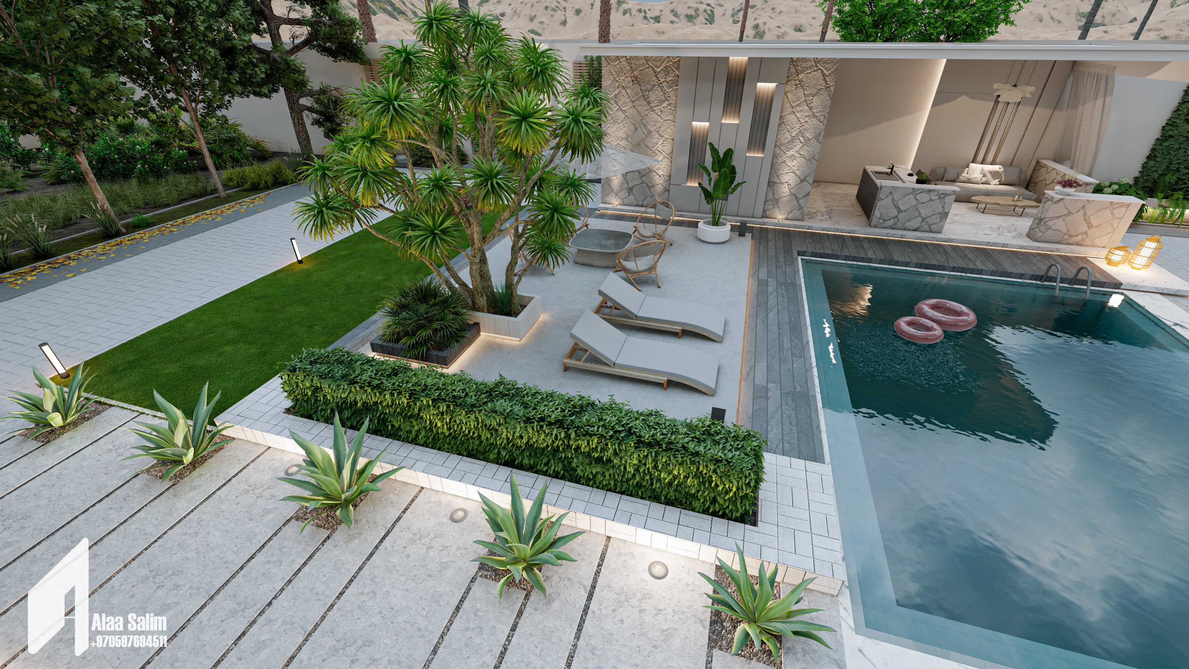 Swimming pool and barbecue-2