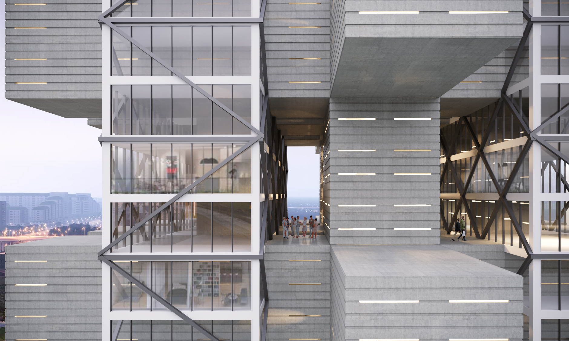 寄生之塔——融合商业、住宅与酒店的网格设计-10