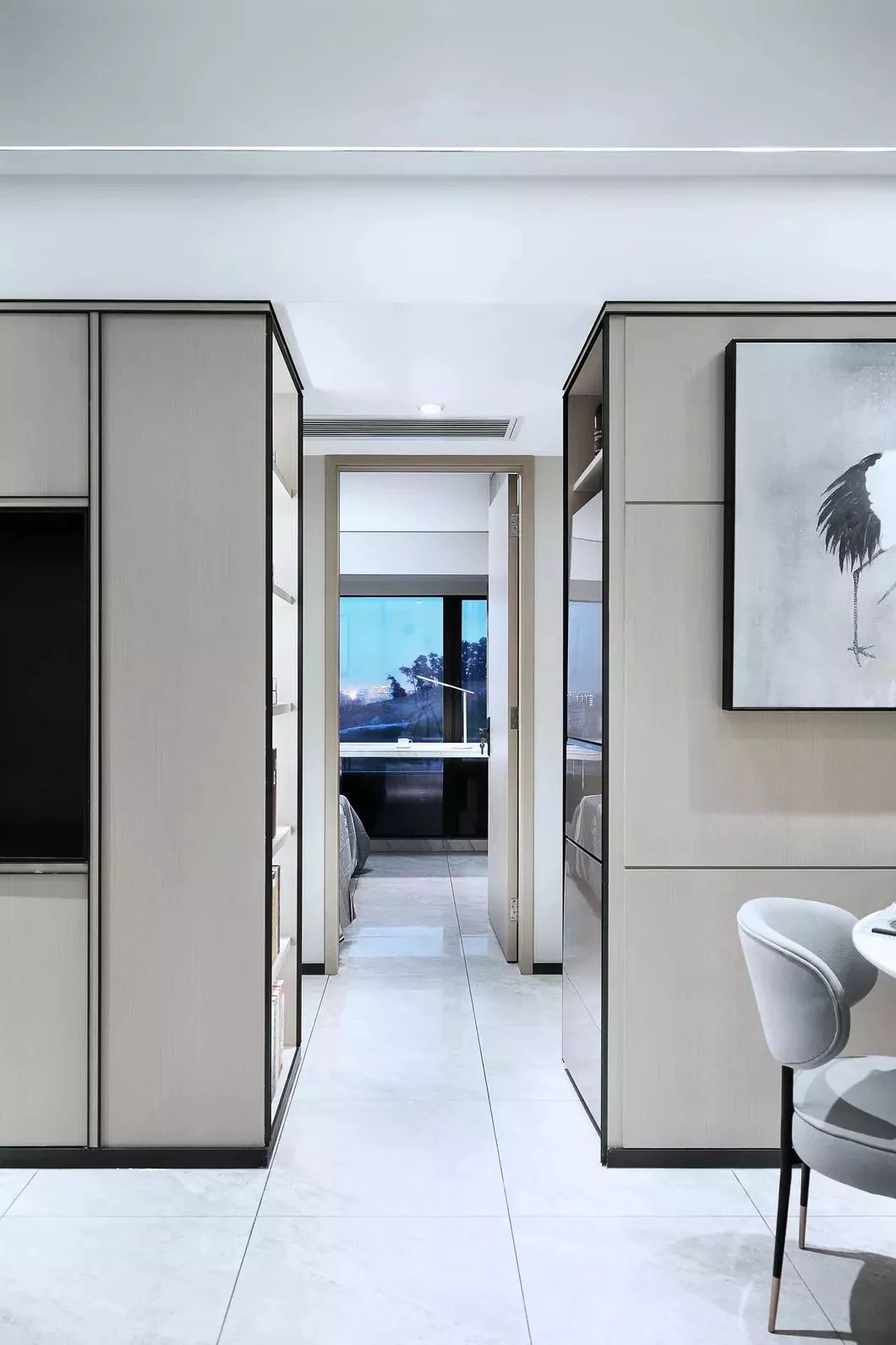 84㎡新中式之家 | 灰色禅意，宽敞明亮-10