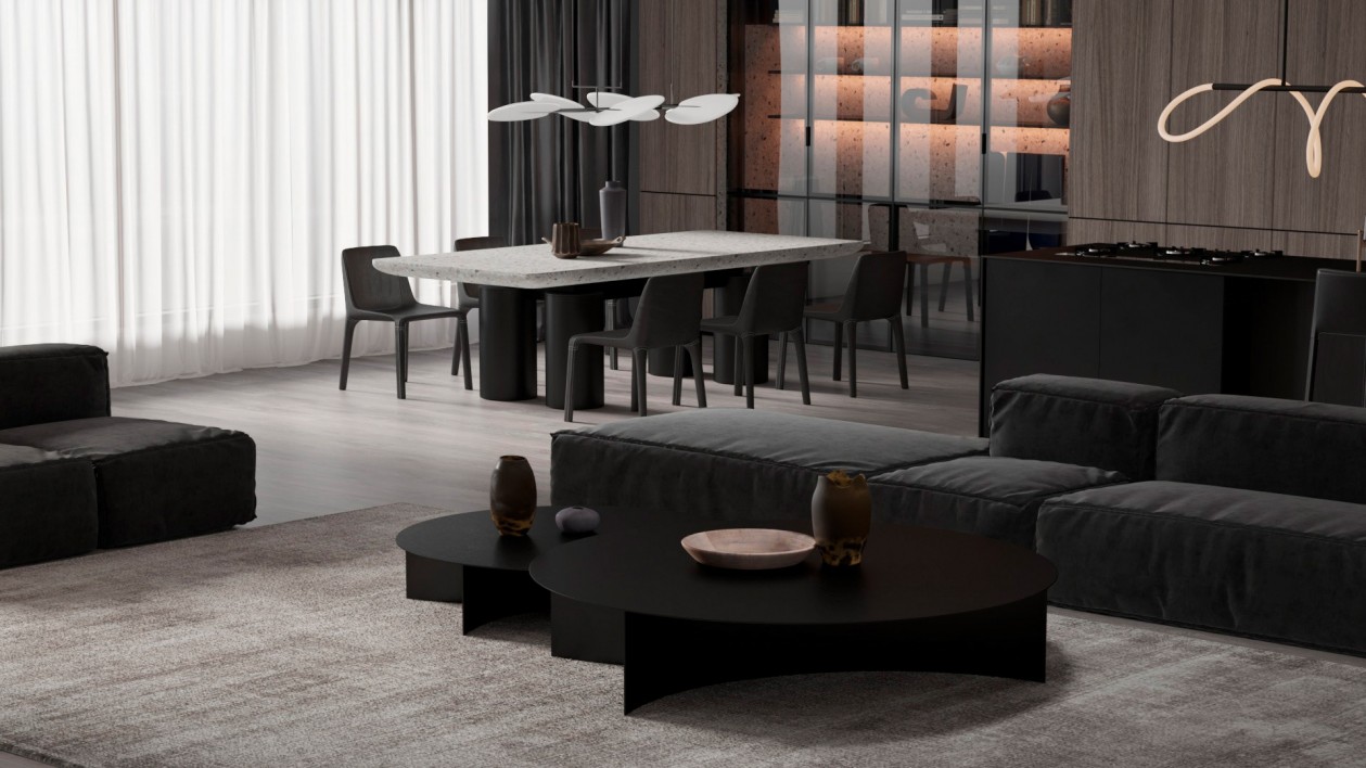 木材、水磨石打造 高级客餐厅空间！-9