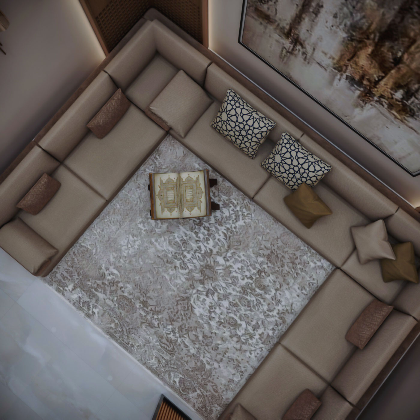 接待处，带餐厅设计的起居区丨Ghanem 设计工作室-10