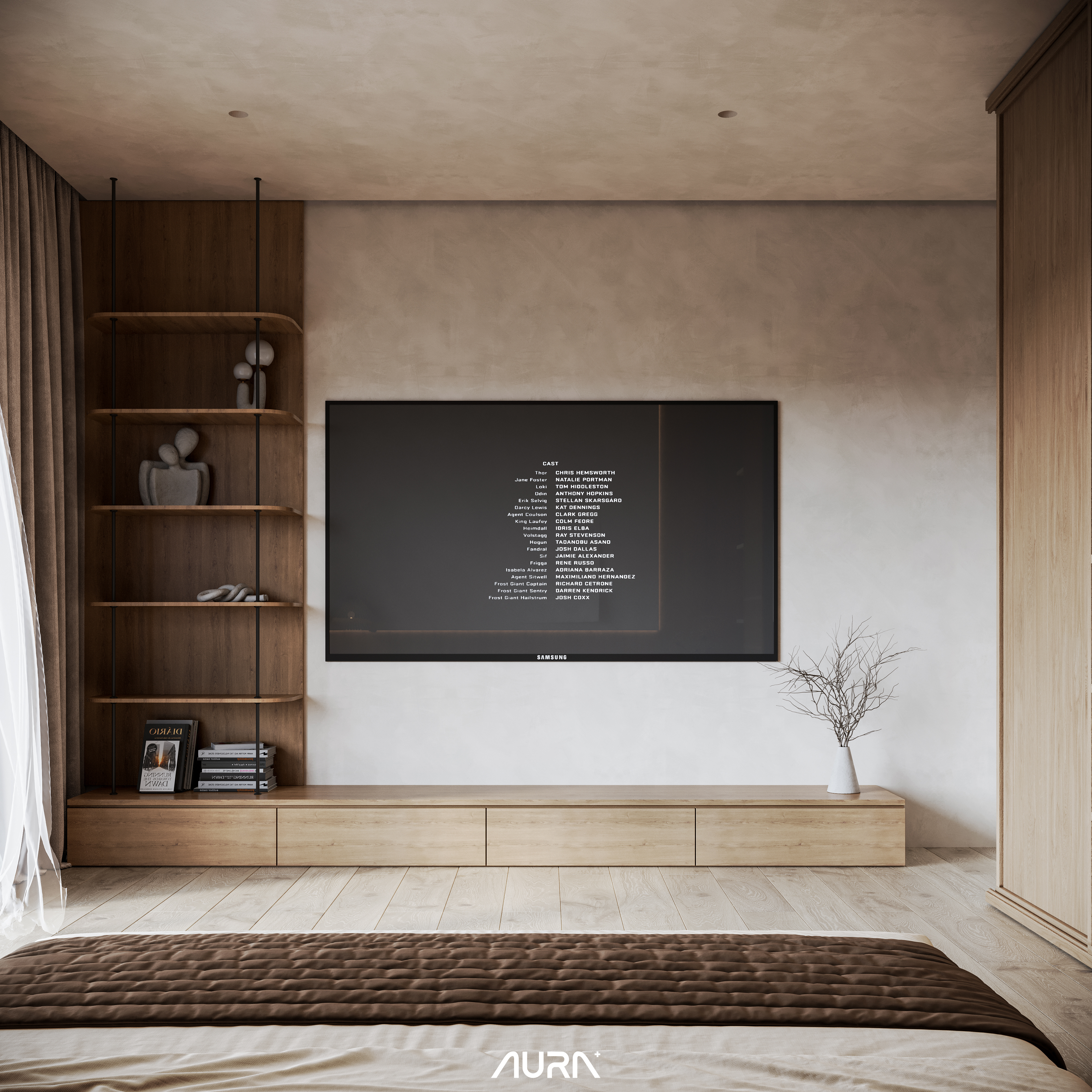 日式斯堪的纳维亚风格主卧丨AURA+ Studio-11