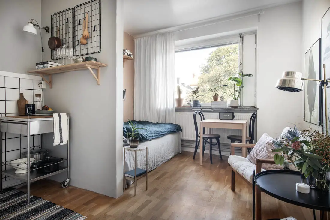 19m²瑞典小户型工作室，设计巧妙空间不压抑-1