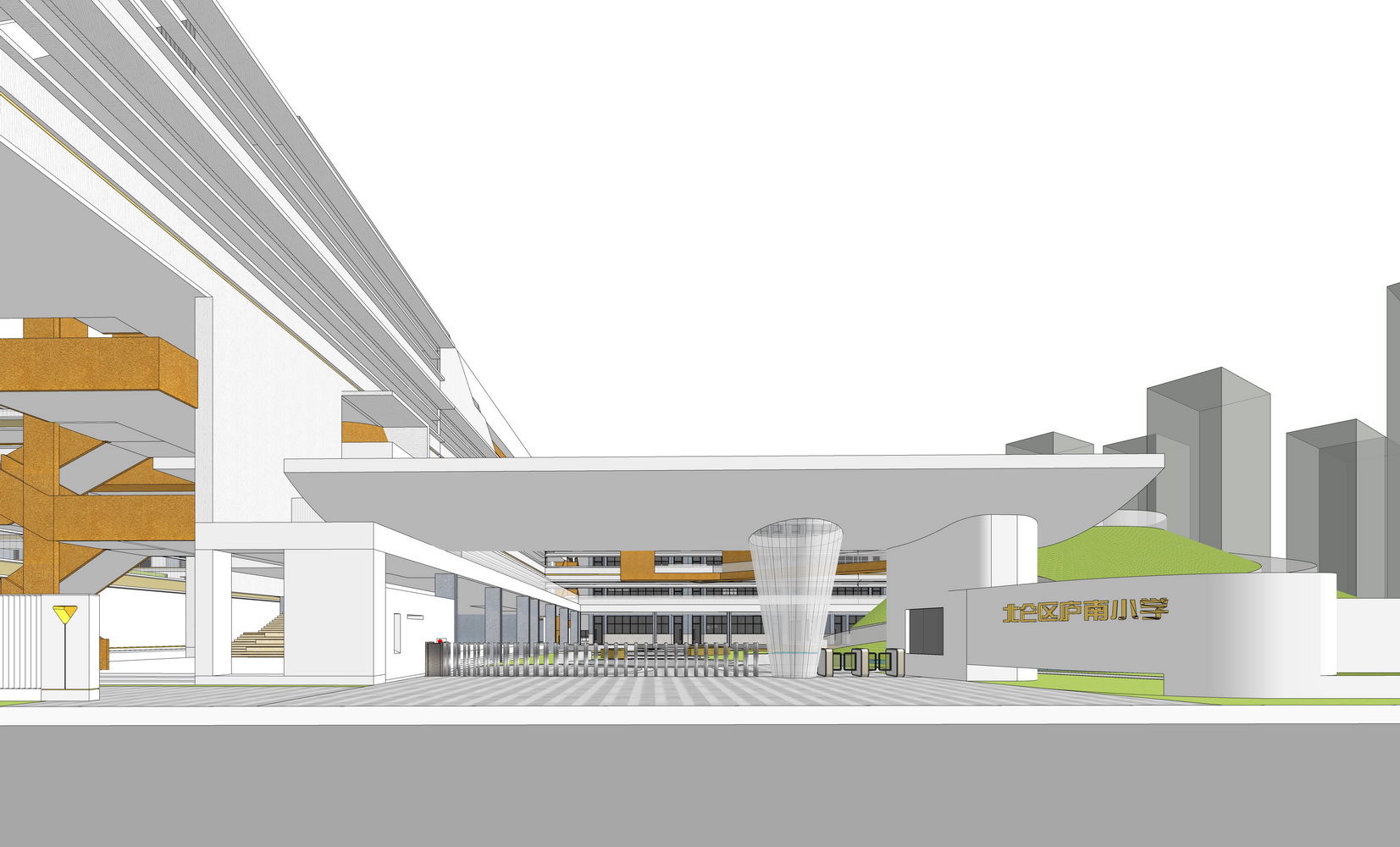北仑区庐南九年一贯制学校SU模型-3