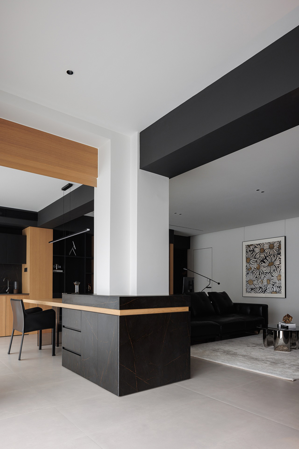 私宅设计:黑白之间,极致简约丨中国成都丨成都宏福樘设计,巴克空间设计-7