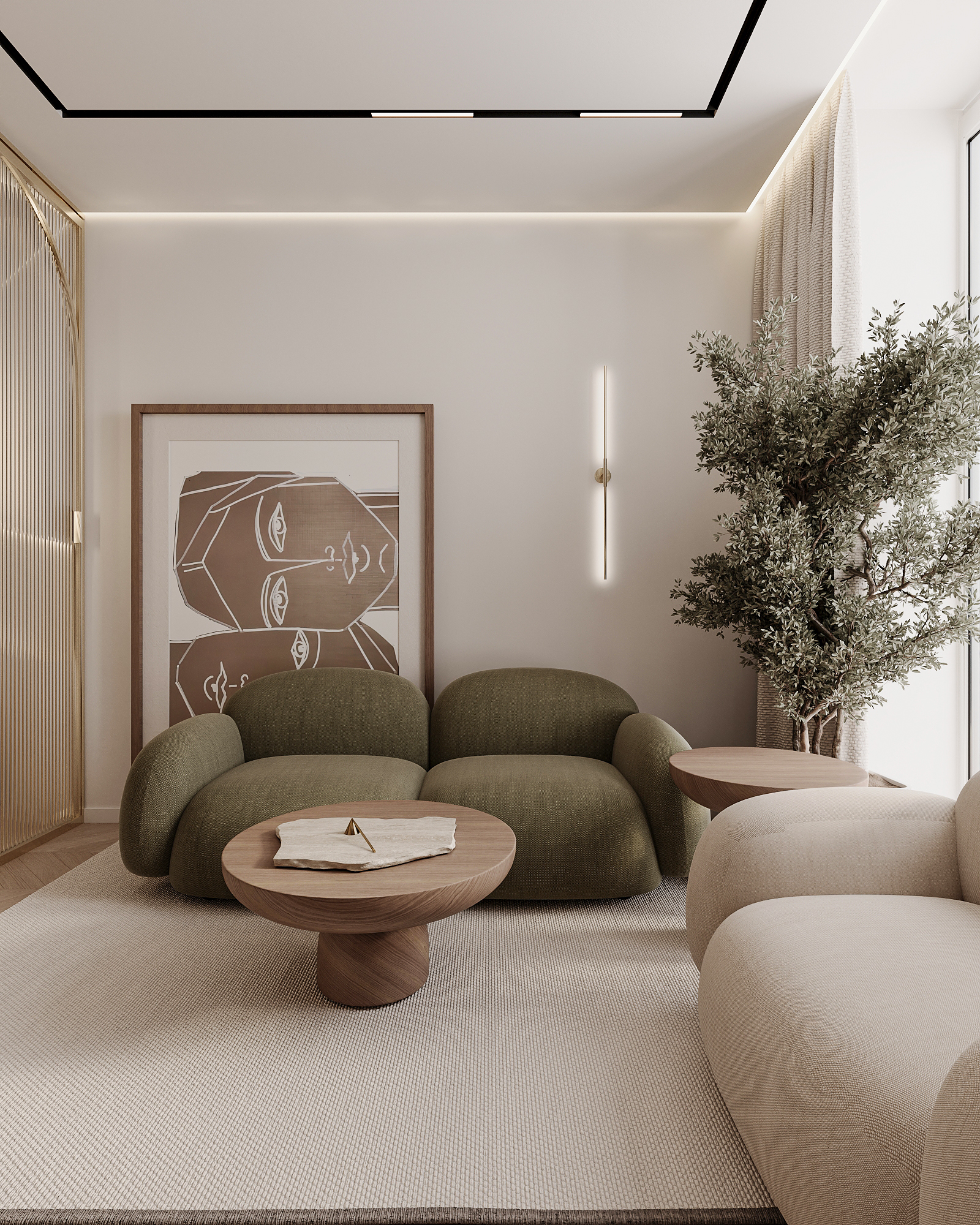 khaki & wood apartment-0
