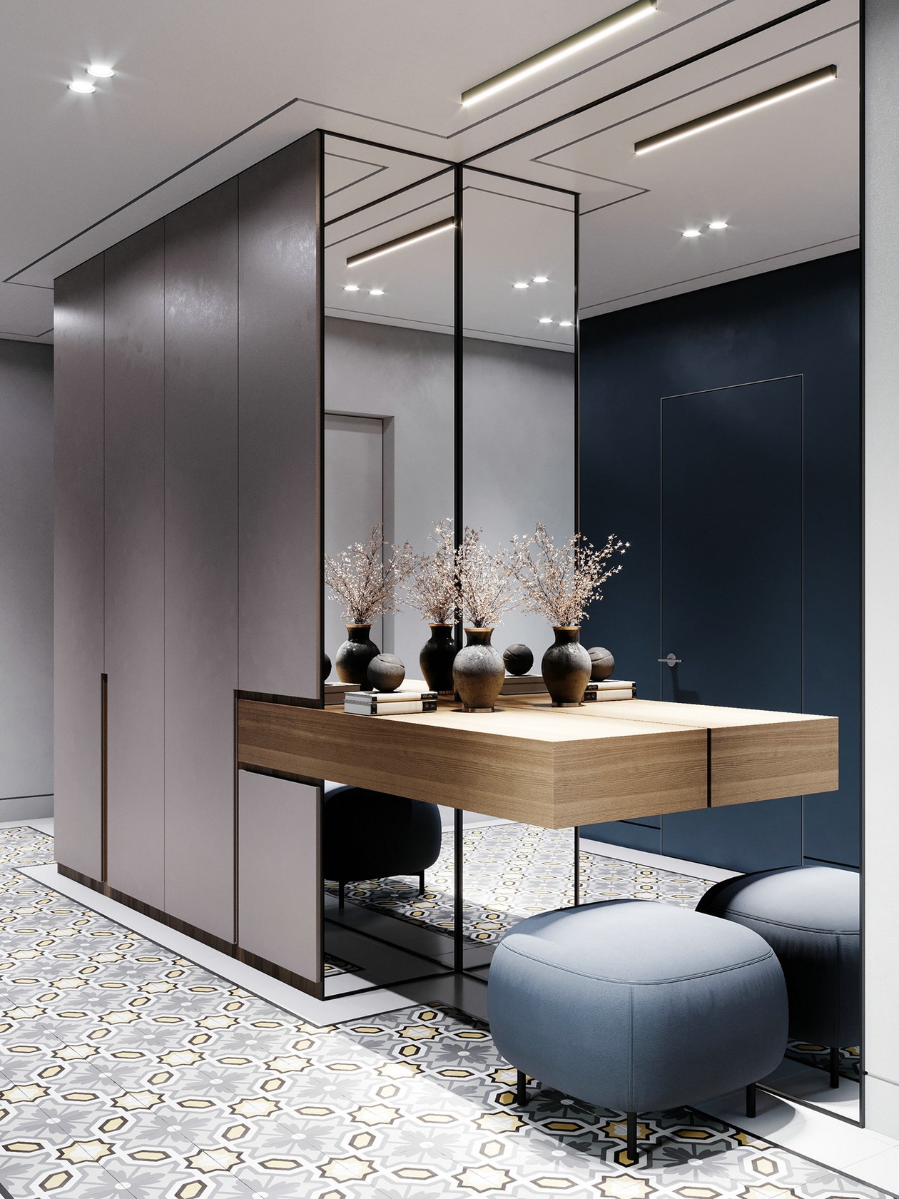 乌克兰90㎡ 蓝色系空间设计充满了浪漫与诗意-6