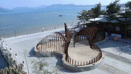 深圳大鹏新区“海之韵”装置——耐候钢打造的海洋主题互动空间-15