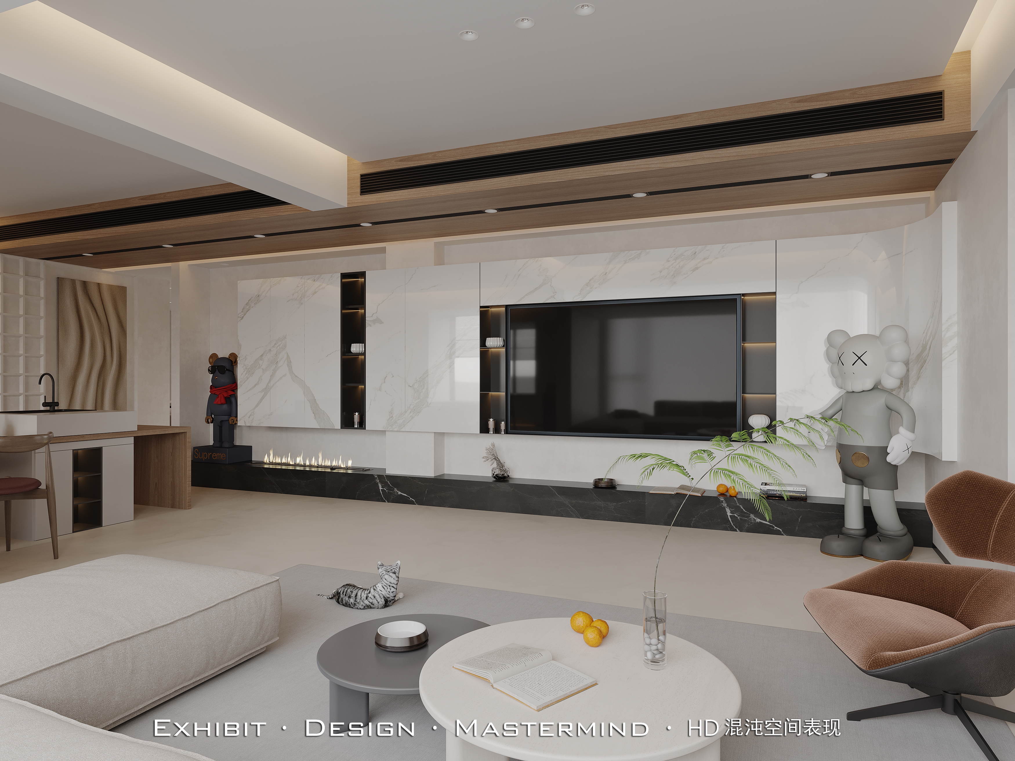 现代 极简风 平层客餐 X 厅混沌空间表现-0