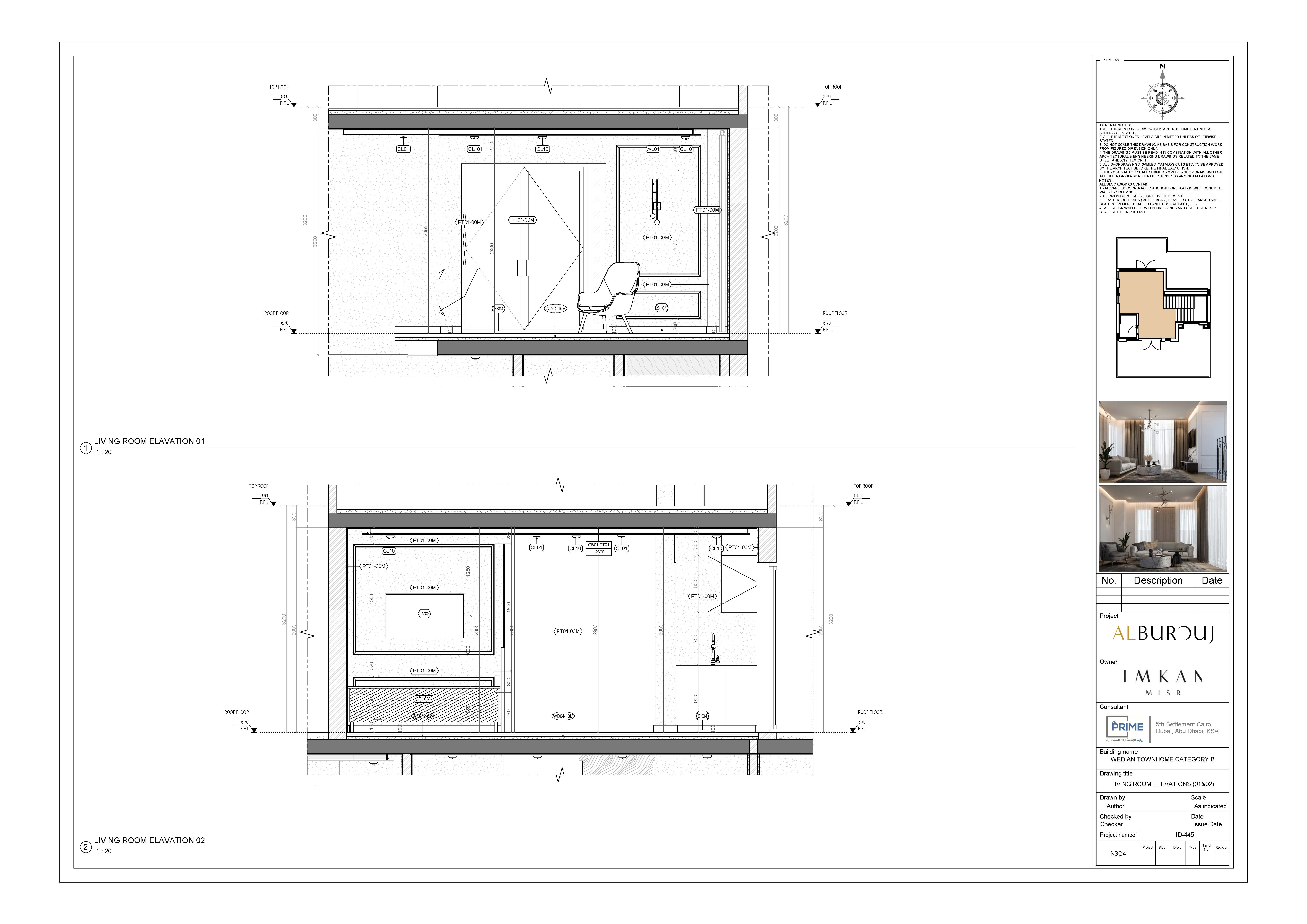 REVIT(BIM) INTERIOR DESIGN - WEDIAN TOWNHOUSES- EYGPT-17