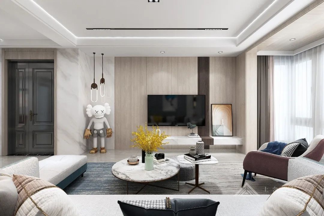 美珑公园 128㎡无主灯设计,定制现代轻奢生活-6