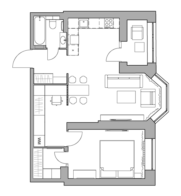 Minimalism apartment - 3D visualization-8