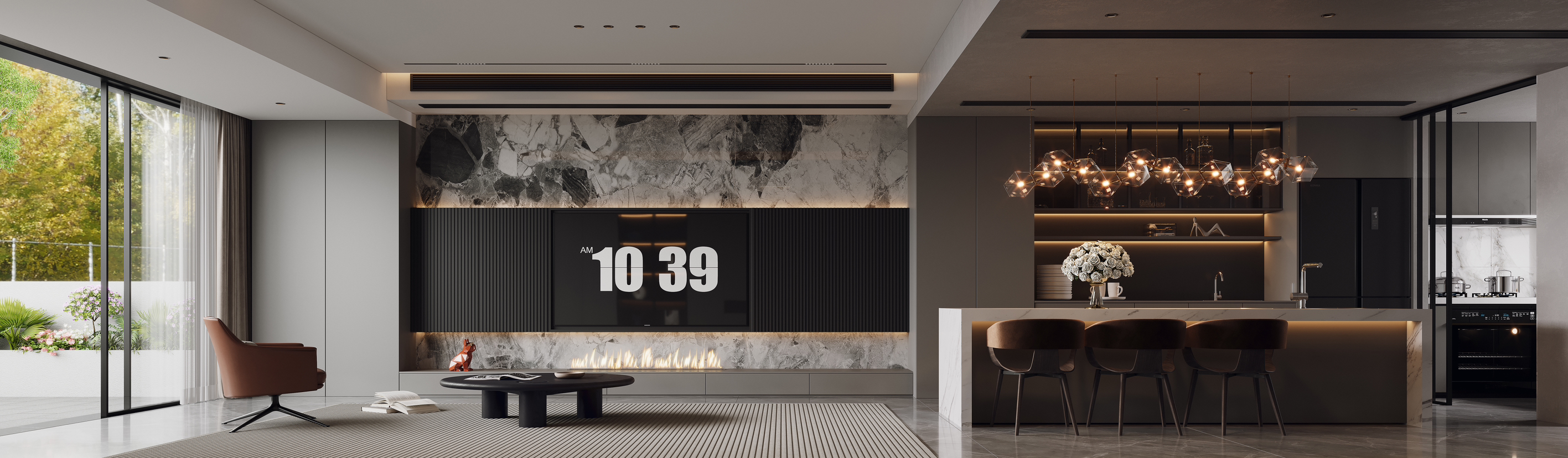 深色现代简约客厅-4