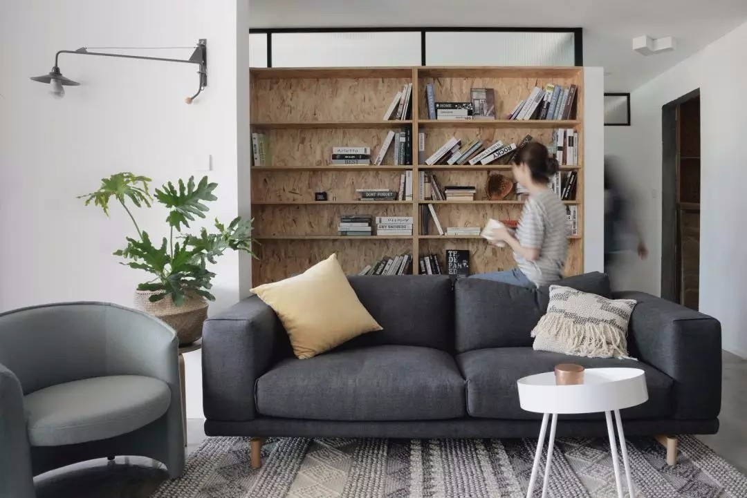 杭州 78㎡北欧风住宅开放式厨房与波纹玻璃书架设计-33