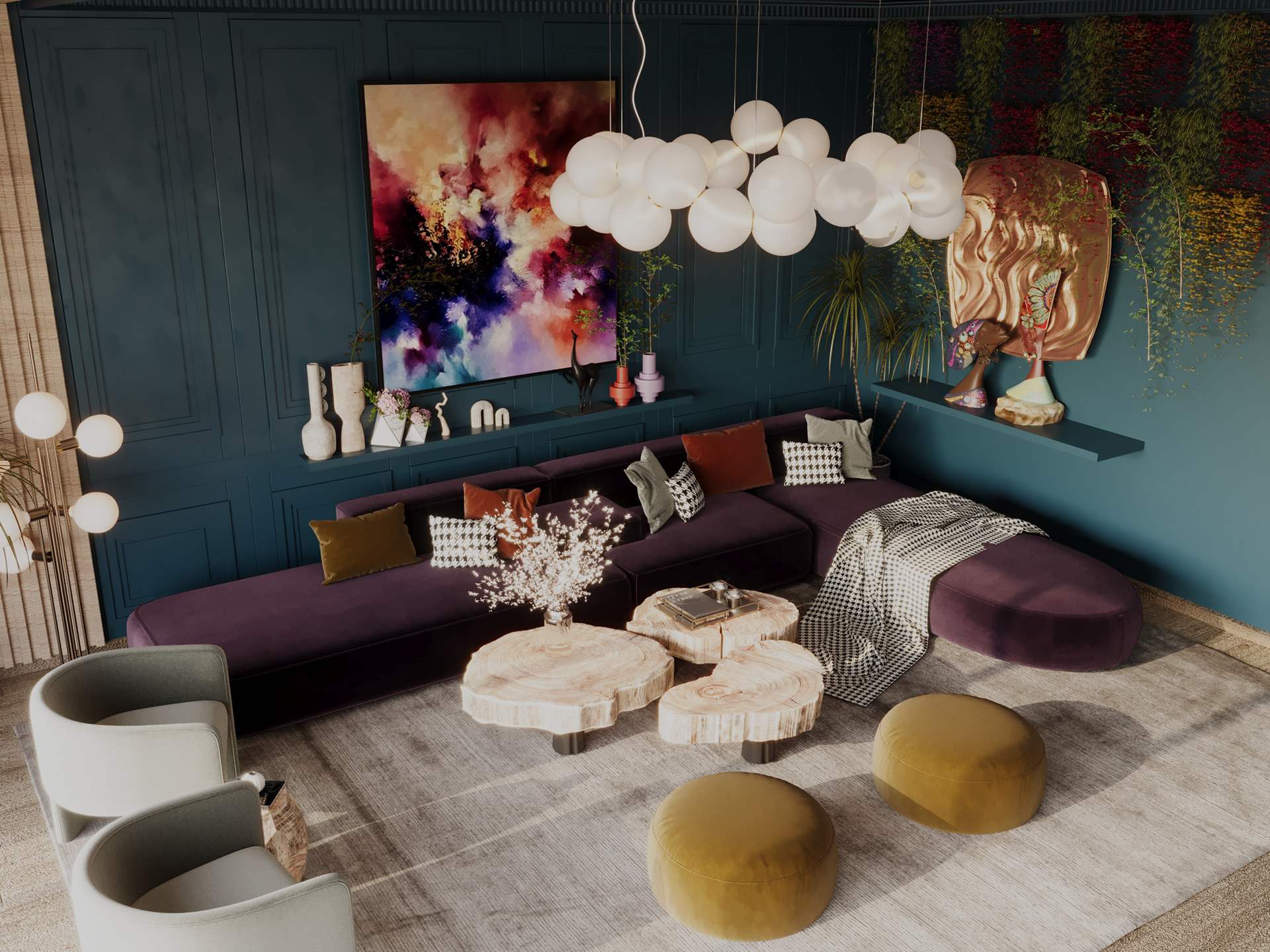 丰富多彩的场景 客厅设计丨salma shrief-6