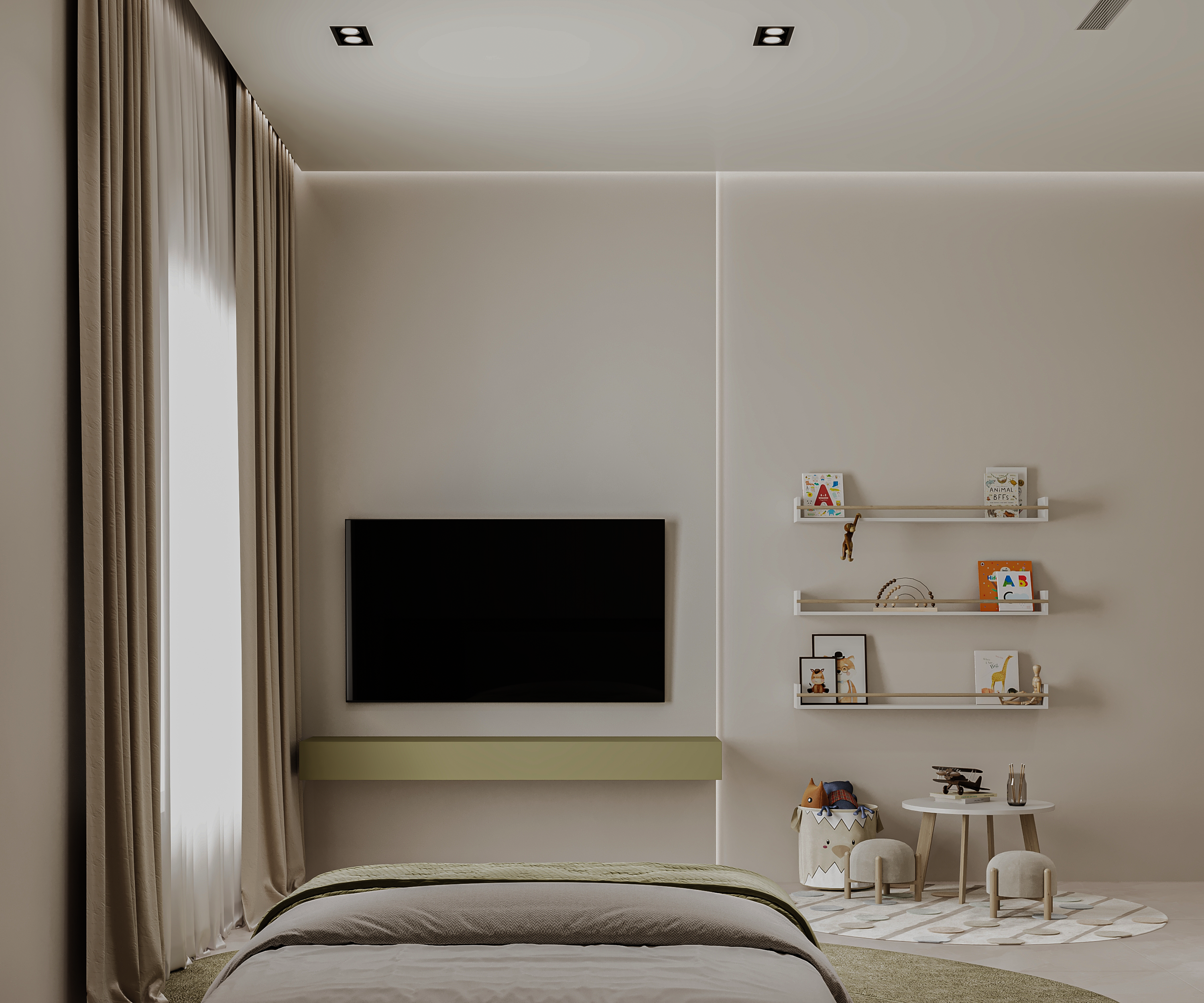 Green Kids Bedroom-1