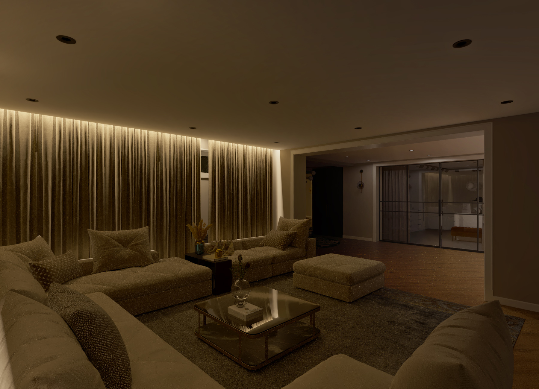 Basement floor design with two dressing rooms-11