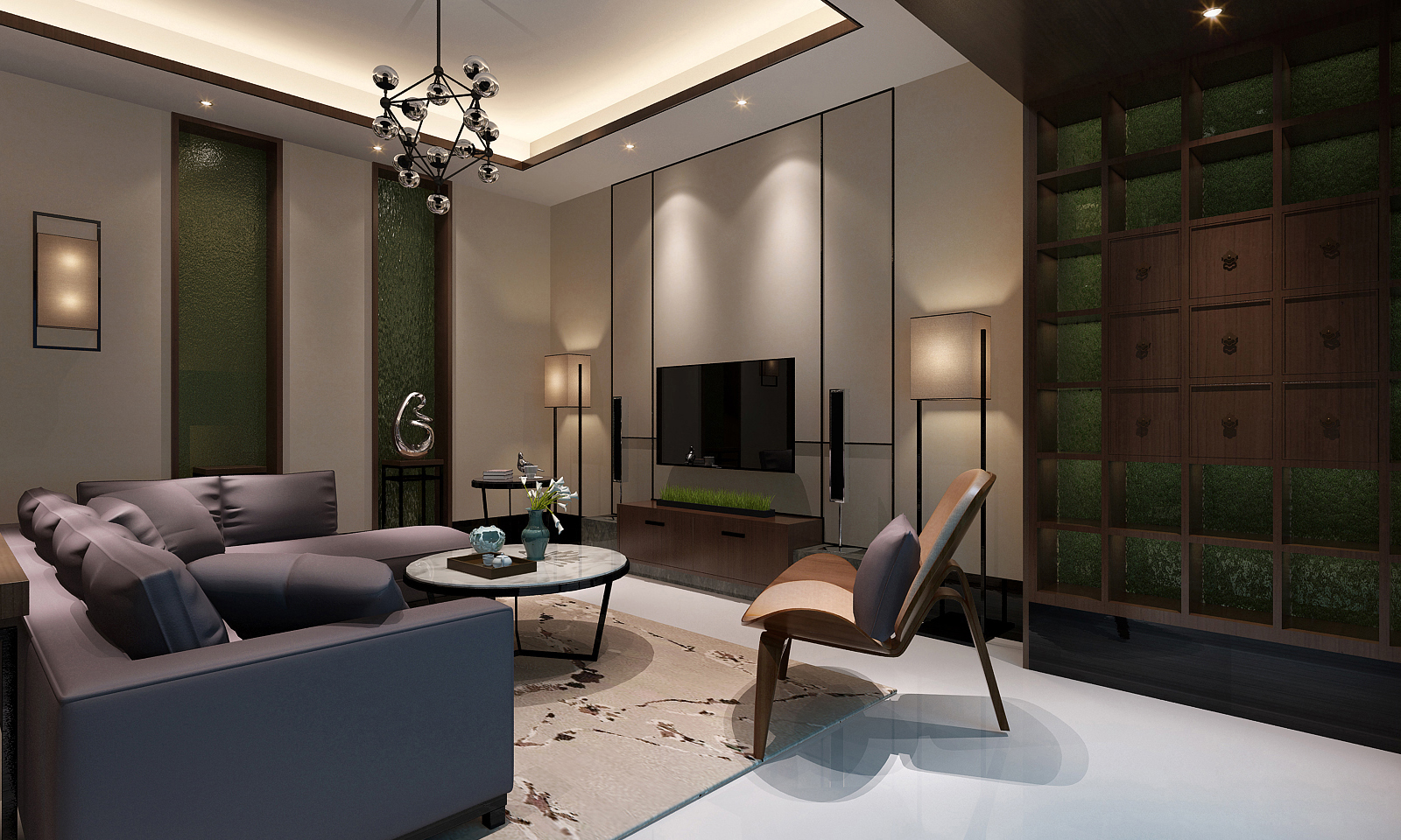 新中式 中式古典 奢华家装别墅样板房-16-8