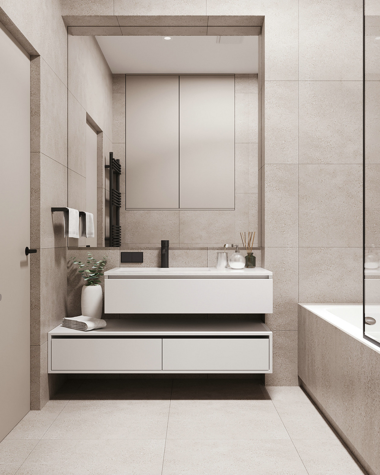 90㎡灰色系公寓设计-12