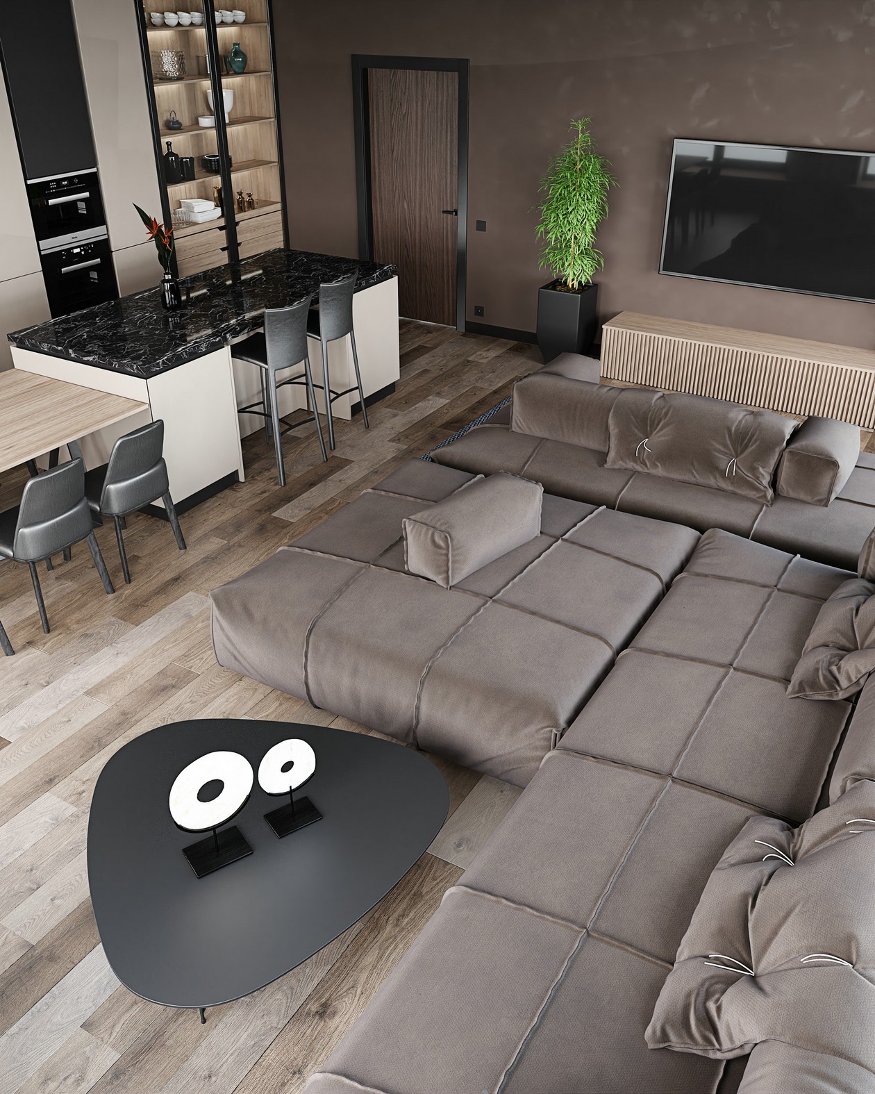 现代质感的魅力 -- 乌克兰基辅公寓设计-2