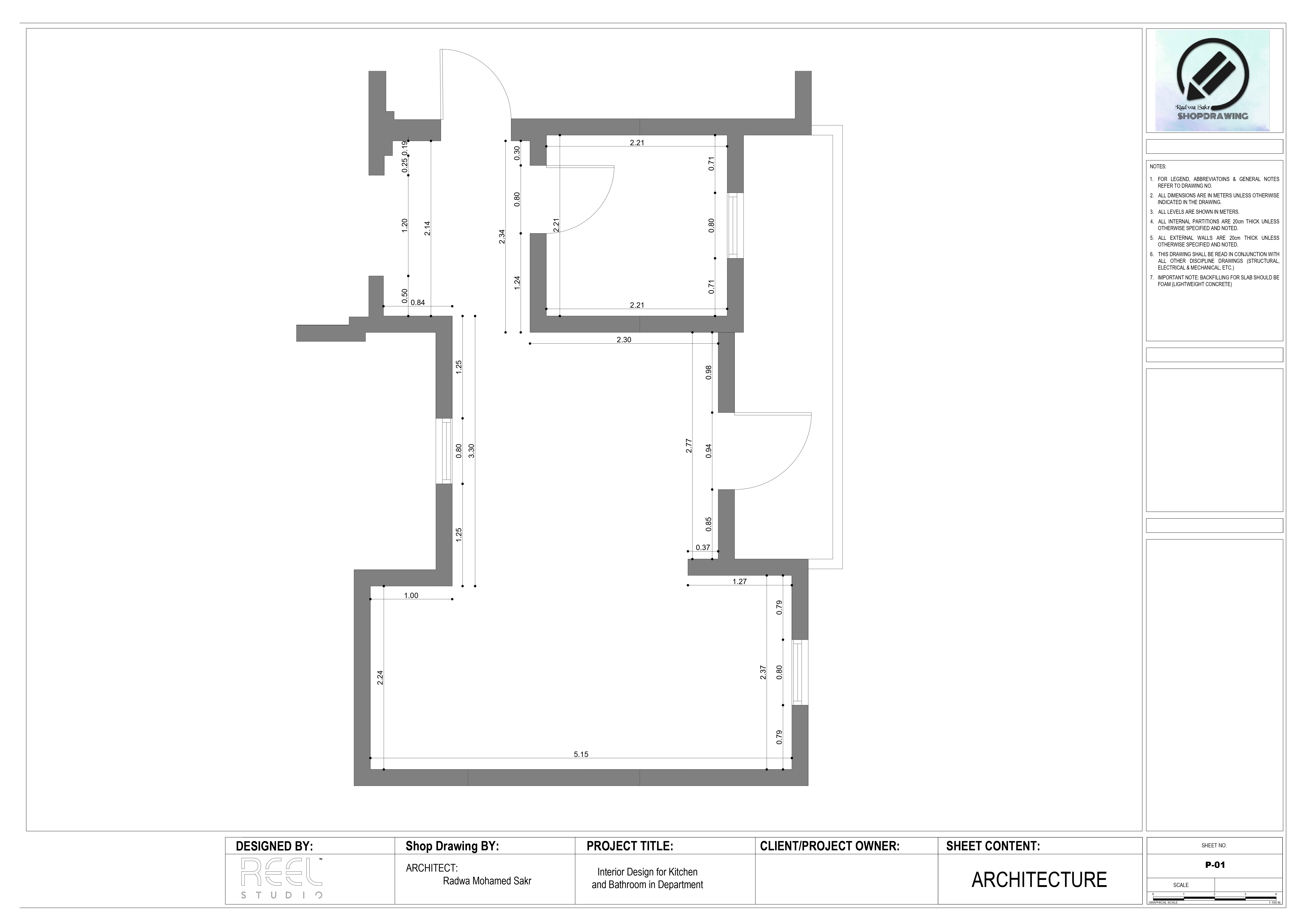 厨房和浴室施工图丨埃及开罗丨Reel Studio-4