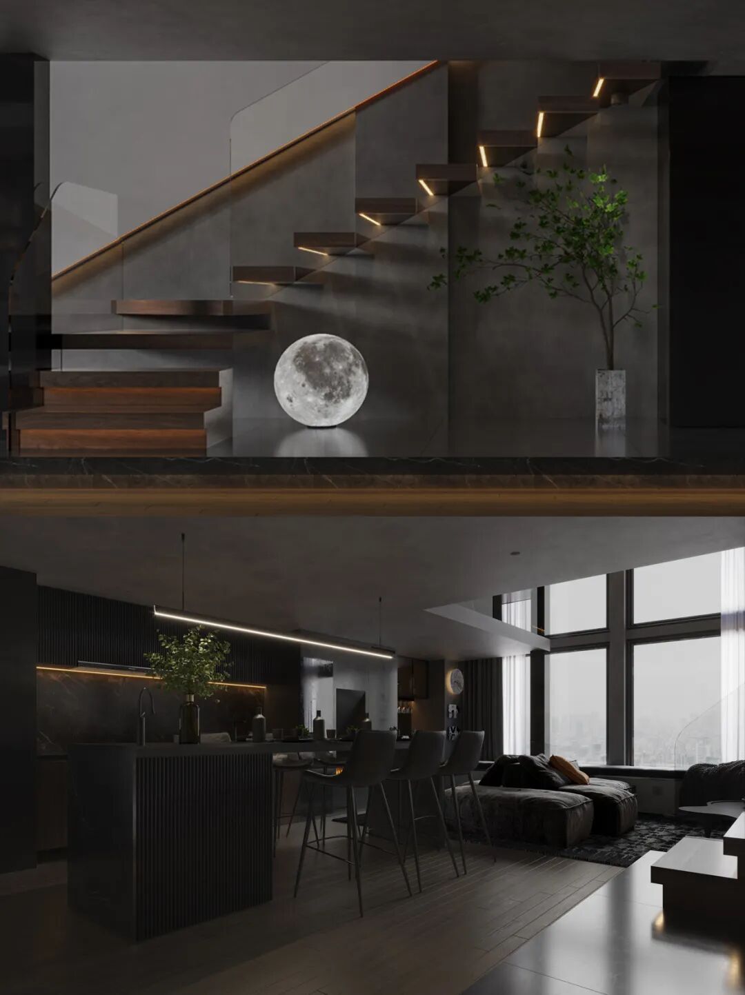 广州越秀天荟江湾Loft公寓丨中国广州丨格梵装饰集团-17