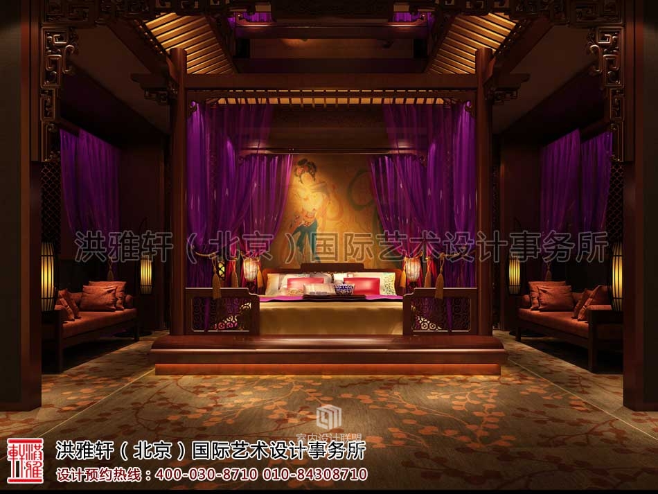 休闲会所古典中式装修 迷离深邃的汉唐古韵-21