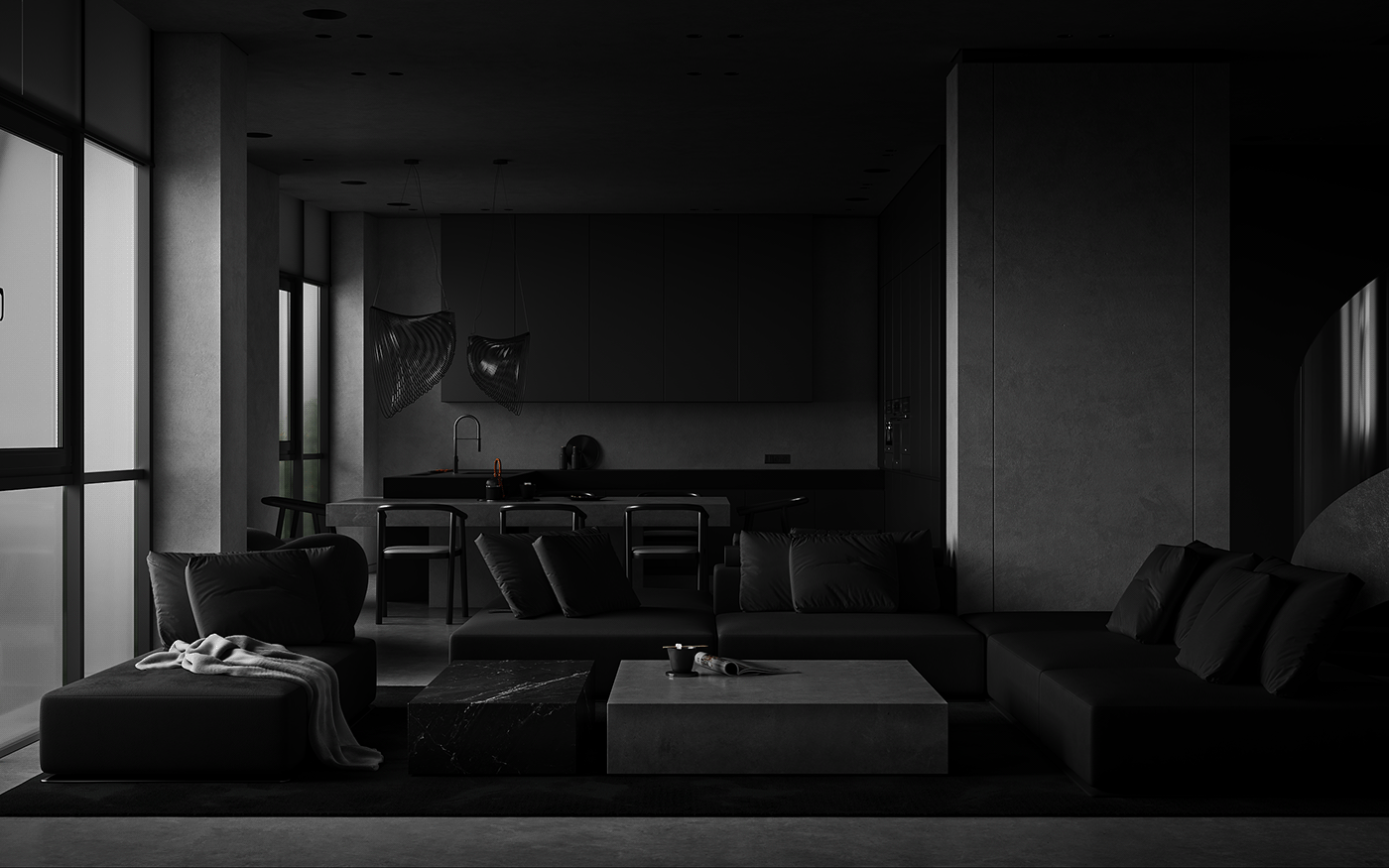 130平 高级黑色系空间，超赞！-23