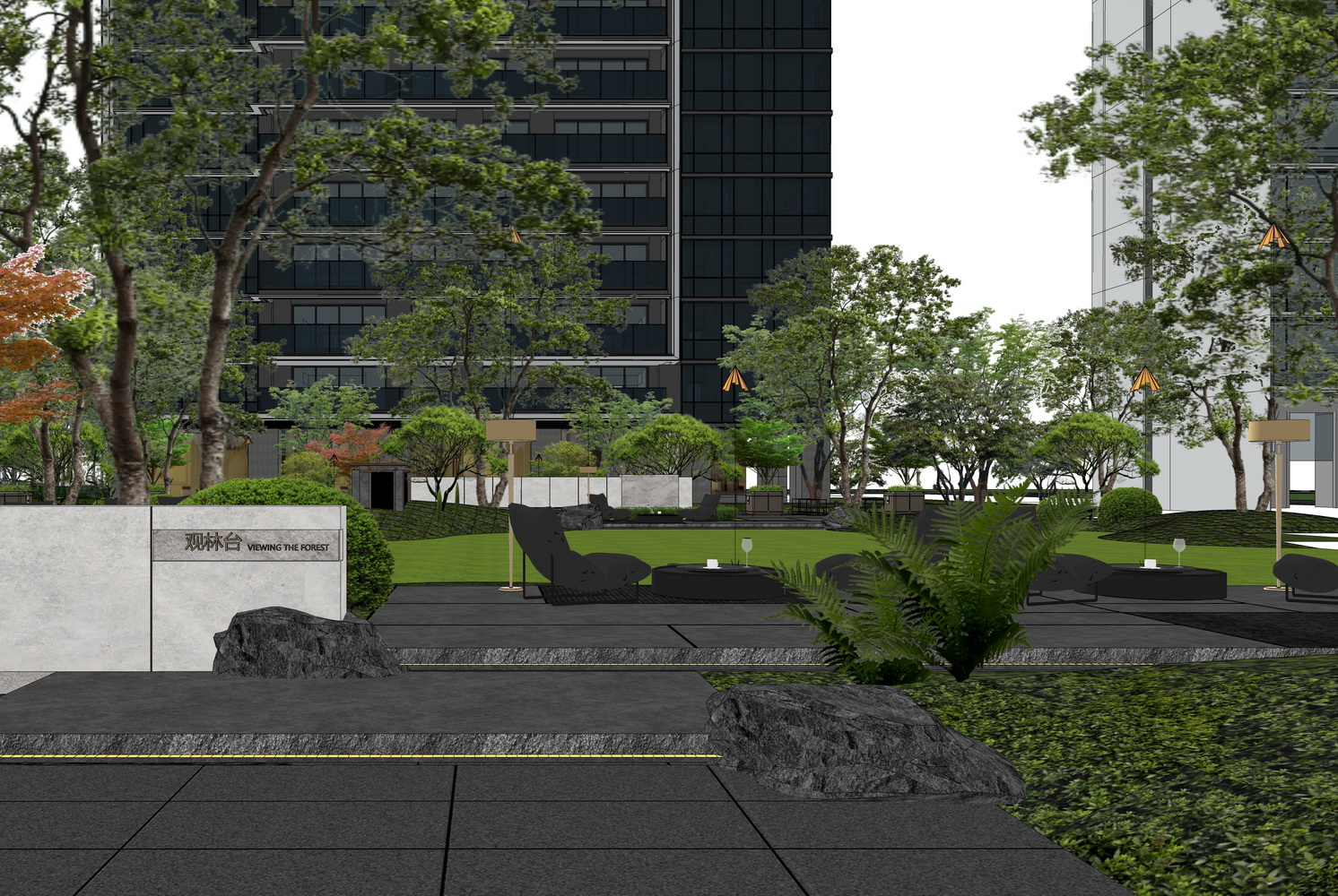 芜湖伟星翡翠天元大区景观SU模型-5