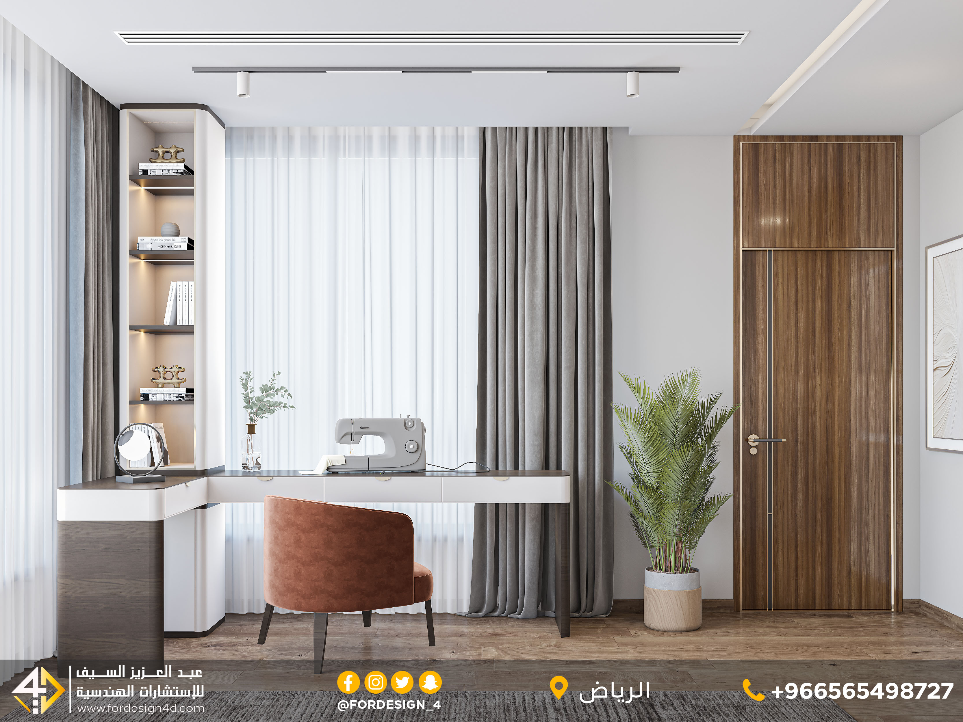 Modern bedroom design in villa in KSA-1